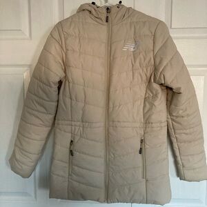 New Balance Beige Quilted Hooded Jacket